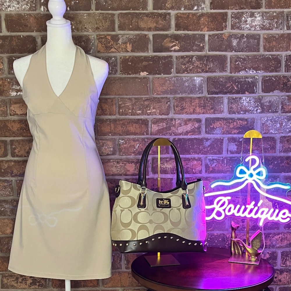 Beige Halter Dress